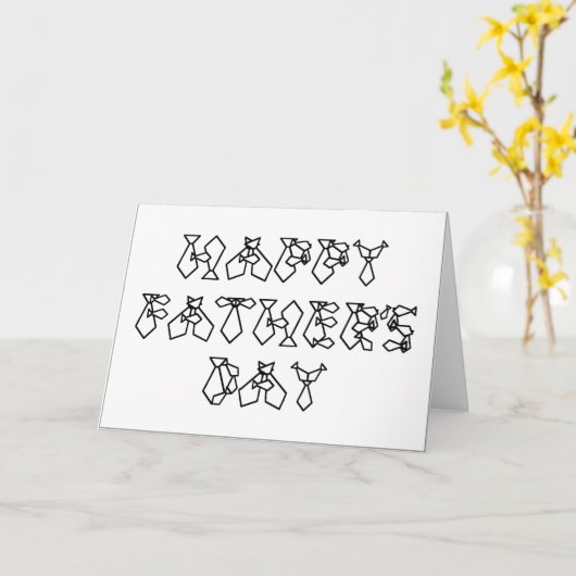 Happy Vaderdag Necktie Font Letters Kaart (Gele Bloem)