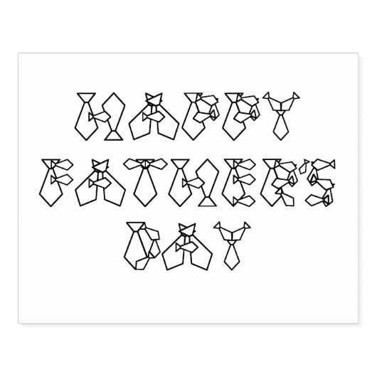 Happy Vaderdag Necktie Font Stropdas Wood Art Stam Rubberstempel (Afrduk)