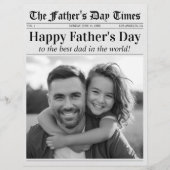 Happy Vaderdag Newspaper Unieke Leuke Fotokaart (Voorkant)