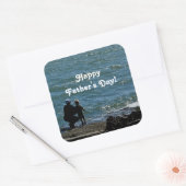 Happy Vaderdag Ocean Vierkante Sticker (Envelop)