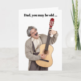Happy Vaderdag Old Guy die Guitar Humor speelt Feestdagen Kaart