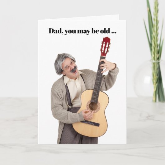 Happy Vaderdag Old Guy die Guitar Humor speelt Feestdagen Kaart (Voorkant)