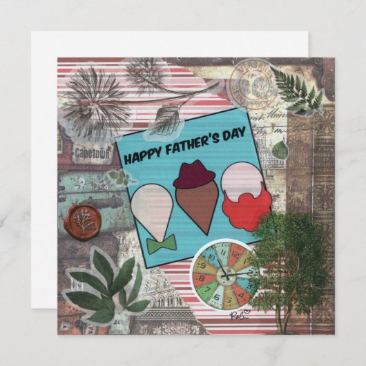 Happy Vaderdag/One Flat Wenskaart (Voorkant / Achterkant)