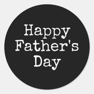 Happy Vaderdag op zwarte achtergrond Ronde Sticker