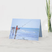 Happy Vaderdag, opa, Beach Vist Kaart (Achterkant)