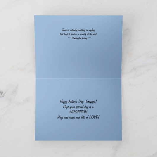 Happy Vaderdag, opa, Beach Vist Kaart (Binnen)