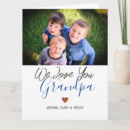 Happy Vaderdag, opa twee foto Kaart (Voorkant)
