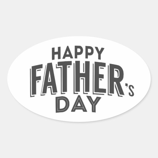 Happy Vaderdag Ovale Sticker (Voorkant)