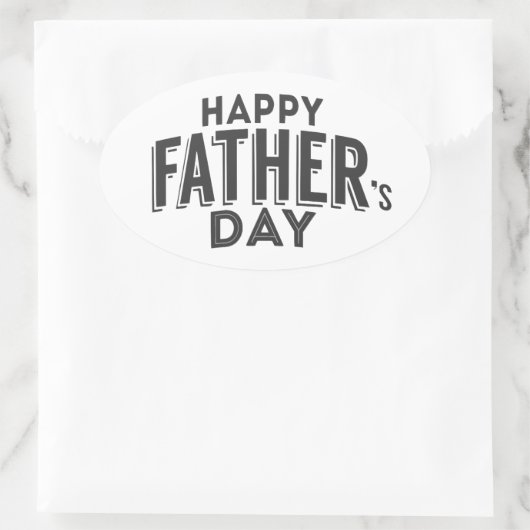 Happy Vaderdag Ovale Sticker (Tas)