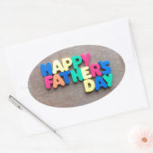 Happy Vaderdag Ovale Sticker (Envelop)