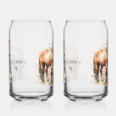 Happy Vaderdag Paard Veulenbloemen Blikvorm Glas (Links)