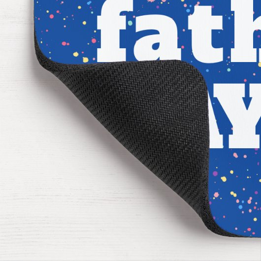 Happy Vaderdag Paint Splatter Azure Blue White Muismat (Hoek)