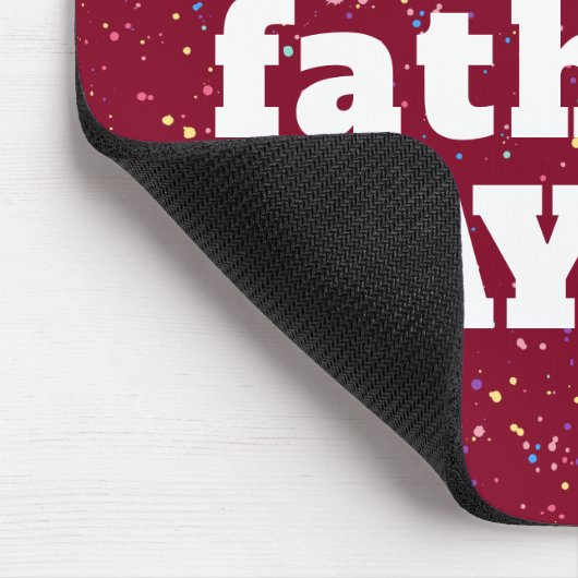 Happy Vaderdag Paint Splatter Donkerrood Wit Muismat (Hoek)