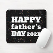 Happy Vaderdag Paint Splatter Zwart Wit Muismat (Met muis)