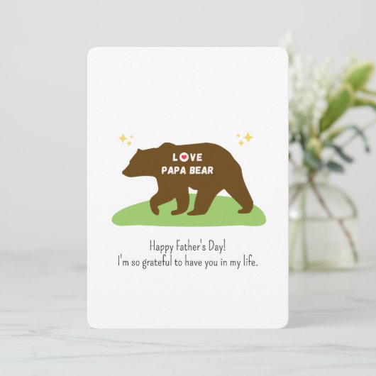 Happy Vaderdag Papa Beer Bedankkaart (Staand voorkant)
