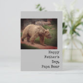 Happy Vaderdag, Papa Beer Flat Wenskaart Kaart (Staand voorkant)
