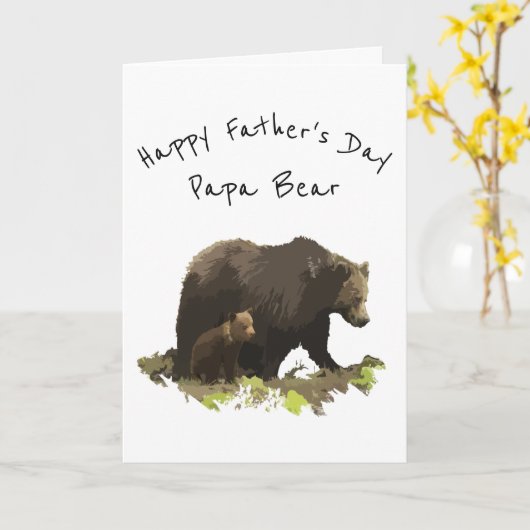 Happy Vaderdag Papa Beer Vader, vader Kaart (Gele Bloem)