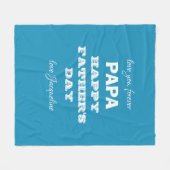 Happy Vaderdag Papa Script Familienamen Chic Fleece Deken (Voorkant (Horizontaal))