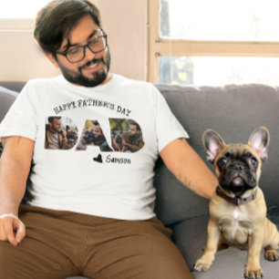 Happy Vaderdag Papa van Dog Fotosjabloon T-shirt