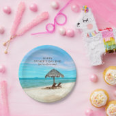 Happy Vaderdag Party Custom Message Beach Papieren Bordje (Feest)