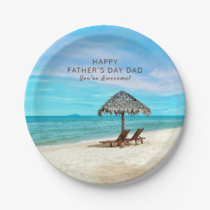 Happy Vaderdag Party Custom Message Beach Papieren Bordje