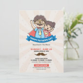 Happy Vaderdag party-uitnodiging Kaart (Staand voorkant)