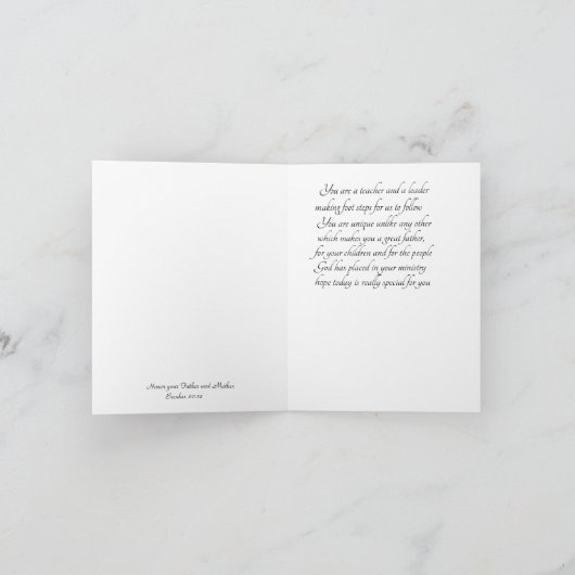 Happy Vaderdag pastor Feestdagen Kaart (Binnen)