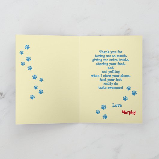 Happy Vaderdag Personaliseer Australian Shepherd Feestdagen Kaart (Binnen)