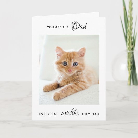 Happy Vaderdag Personalized Pet Photo Cat Pap Feestdagen Kaart (Voorkant)