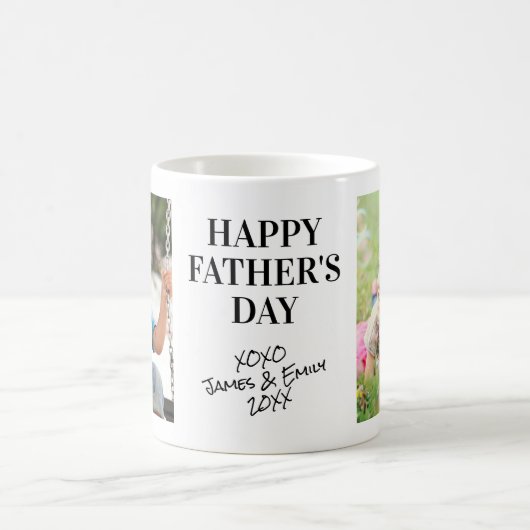 Happy Vaderdag Persoonlijke Foto en Names Koffiemok (Center)