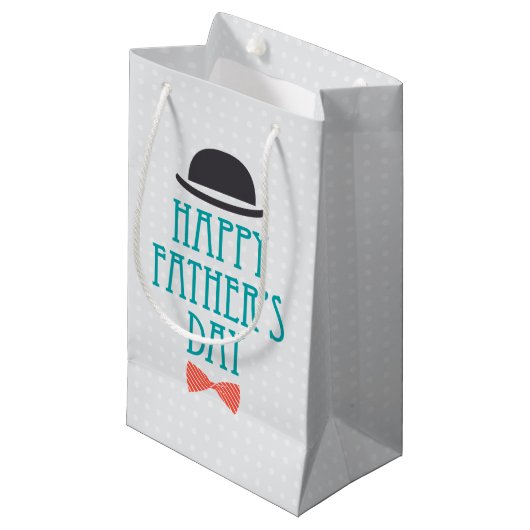 Happy Vaderdag Pet & Bow Stropdas | Gift Bag Klein Cadeauzakje (Voorkant Gekanteld)