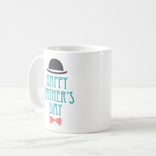 Happy Vaderdag Pet & Bow Stropdas | Koffie-Mok Koffiemok (Voorkant links)