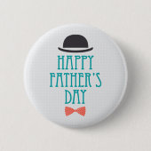 Happy Vaderdag Pet & Bow Stropdas | Pin-Button Ronde Button 5,7 Cm (Voorkant)