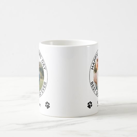 Happy Vaderdag Pet Foto Beste Hond Papa Ooit Koffiemok (Center)