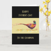 Happy Vaderdag Pheasant Game Bird Kaart (Gele Bloem)