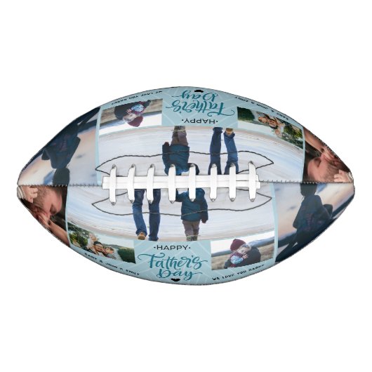 Happy Vaderdag Photo Collage Aangepaste namen American Football (Voorkant)