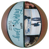 Happy Vaderdag Photo Collage Aangepaste namen Basketbal (Verticaal)