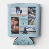 Happy Vaderdag Photo Collage Aangepaste namen Blikjeskoeler (Voorkant)