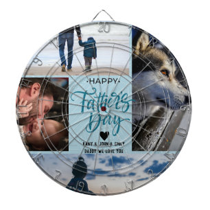 Happy Vaderdag Photo Collage Aangepaste namen Dartbord