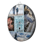 Happy Vaderdag Photo Collage Aangepaste namen Dartbord (Voorkant Rechts)