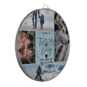 Happy Vaderdag Photo Collage Aangepaste namen Dartbord (Voorkant Links)