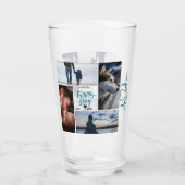 Happy Vaderdag Photo Collage Aangepaste namen Glas (Achterkant)