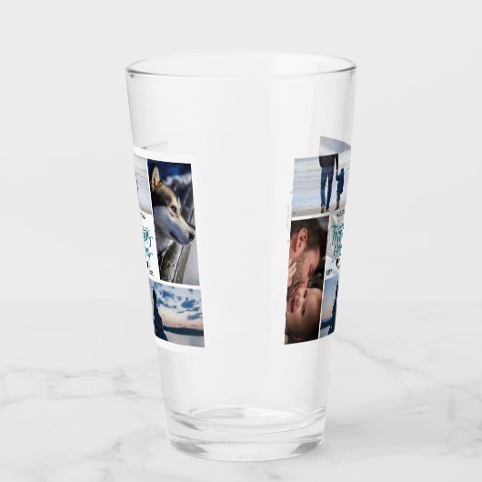 Happy Vaderdag Photo Collage Aangepaste namen Glas (Links)