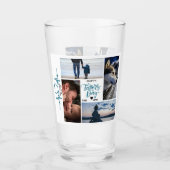 Happy Vaderdag Photo Collage Aangepaste namen Glas (Voorkant)