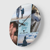 Happy Vaderdag Photo Collage Aangepaste namen Grote Klok (Hoek)