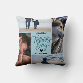 Happy Vaderdag Photo Collage Aangepaste namen Kussen