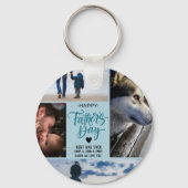 Happy Vaderdag Photo Collage Aangepaste namen Sleutelhanger (Voorkant)
