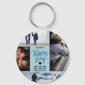 Happy Vaderdag Photo Collage Aangepaste namen Sleutelhanger (Achterkant)