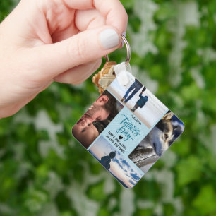 Happy Vaderdag Photo Collage Aangepaste namen Sleutelhanger