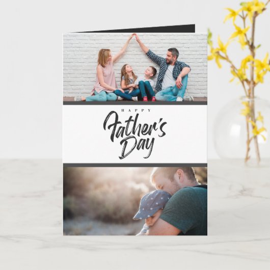 Happy Vaderdag Photo Collage cadeaubon Kaart (Gele Bloem)